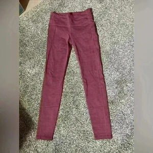 Athleta Wine Color Tight Leggings Womens S Stripe Yoga Stretch Athletic